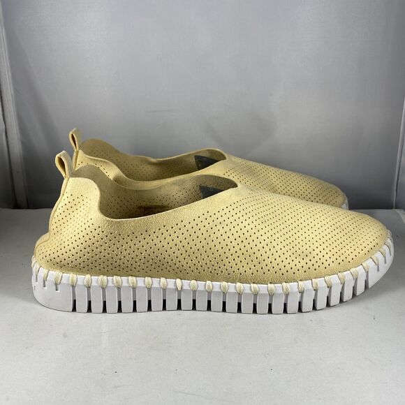 Ilse Jacobsen Shoes Women's 8.5 39 Yellow Perforated Tulip Slip On Comfort Flats - Picture 4 of 9